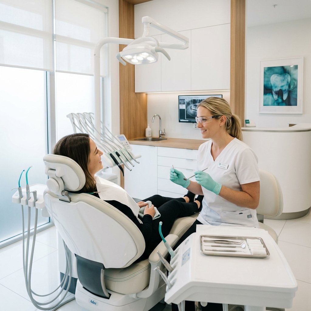 Happy Patient Brushing Teeth